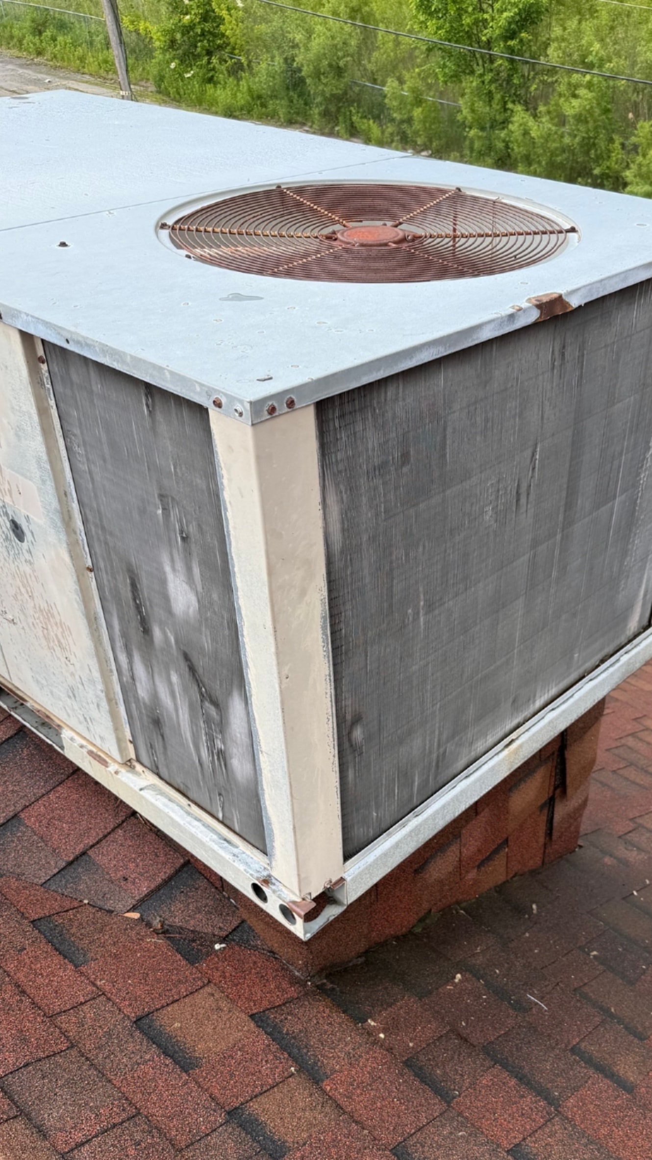 Commercial rooftop unit after professional cleaning service